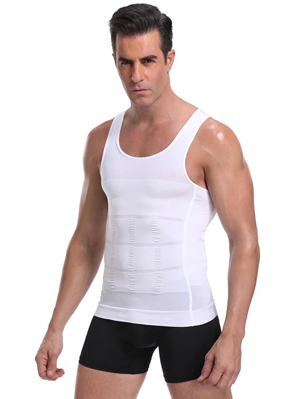 Men'S Shapewear Slimming Body Corset Vest Shirt Compression Abdomen Tummy Belly Control Slim Waist Cincher Underwear Sports Vest