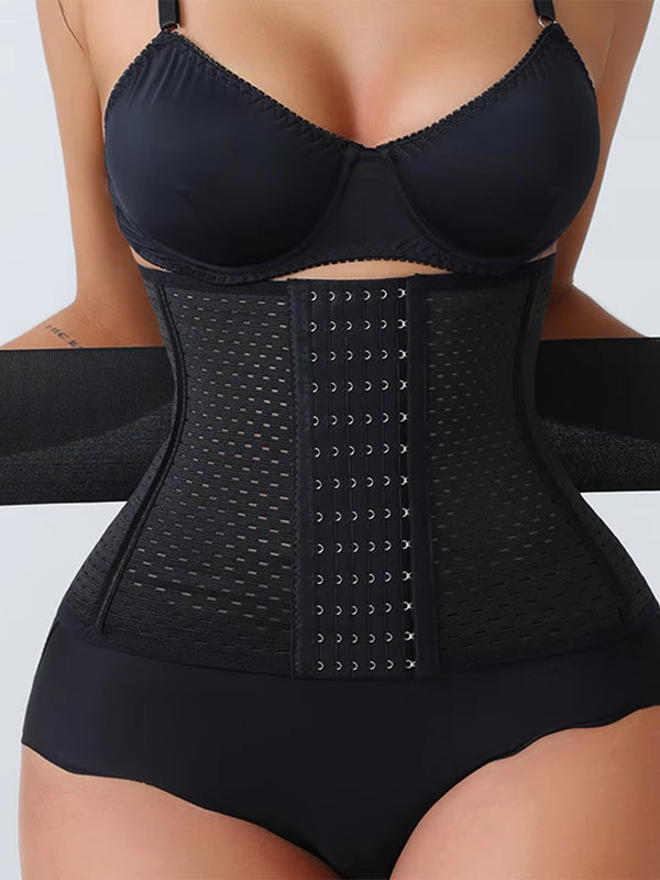 New Adjustable Waist Trainer for Women Double Belts Neoprene Corset with Zipper Workout Cincher for Tummy Control & Back Support