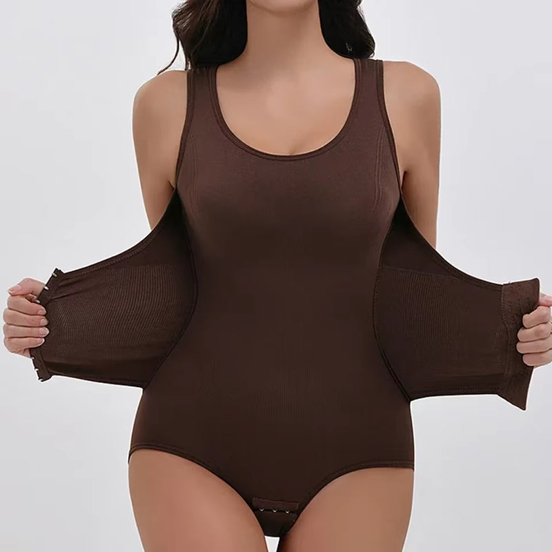 New Bodysuit Shapewear with Zipper Belt Women Tummy Control Fajas Body Shaper Waist Trainer Slimming Cincher Corset Tops