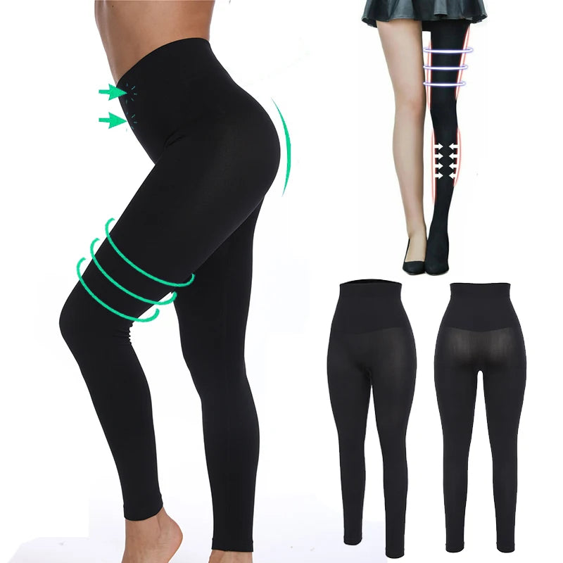 Shapewear anti Cellulite Compression Women Leggings Leg Slimming Body Shaper High Waist Tummy Control Panties Thigh Slimmer