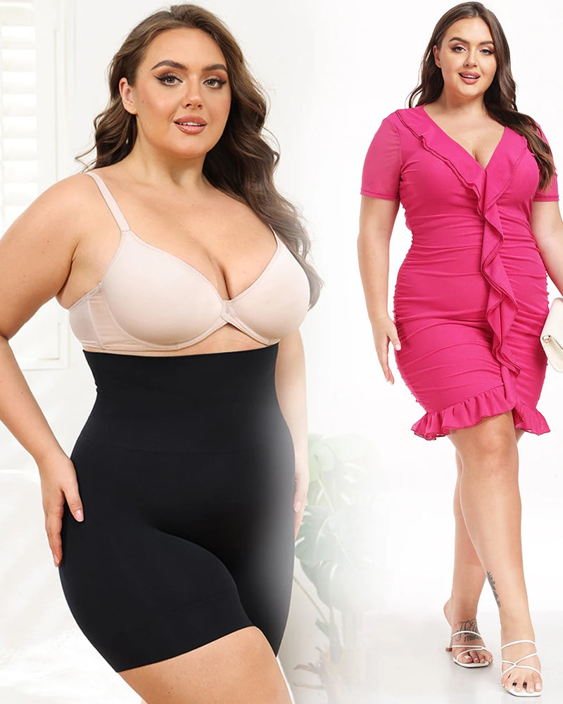 Plus Size Womens Shapewear High Waisted Body Shaper Tummy Control Panties Obesity Slimming Shapers Waist Trainer Shaping Shorts