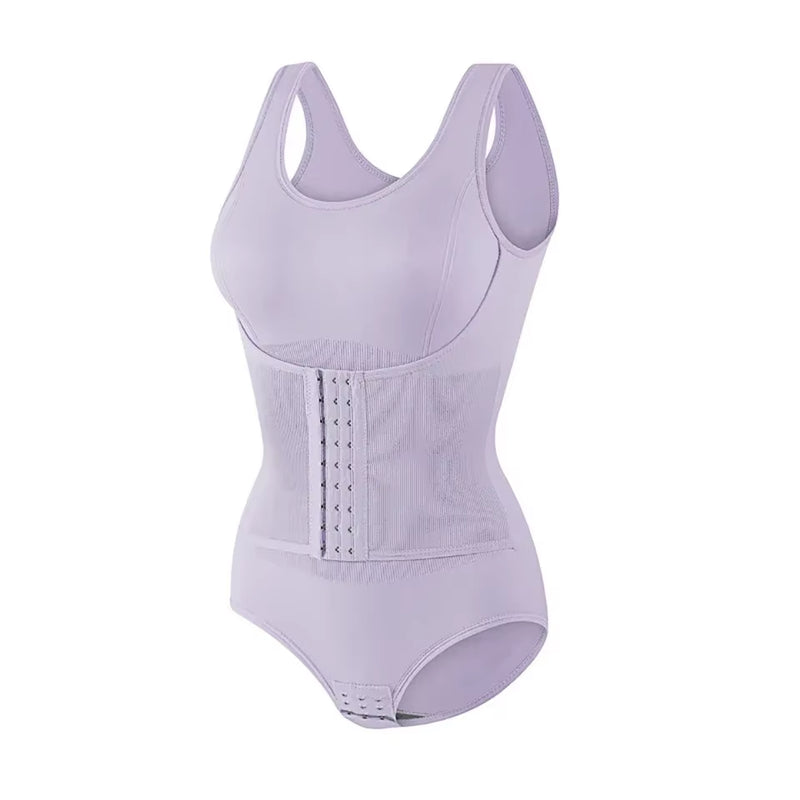 New Bodysuit Shapewear with Zipper Belt Women Tummy Control Fajas Body Shaper Waist Trainer Slimming Cincher Corset Tops