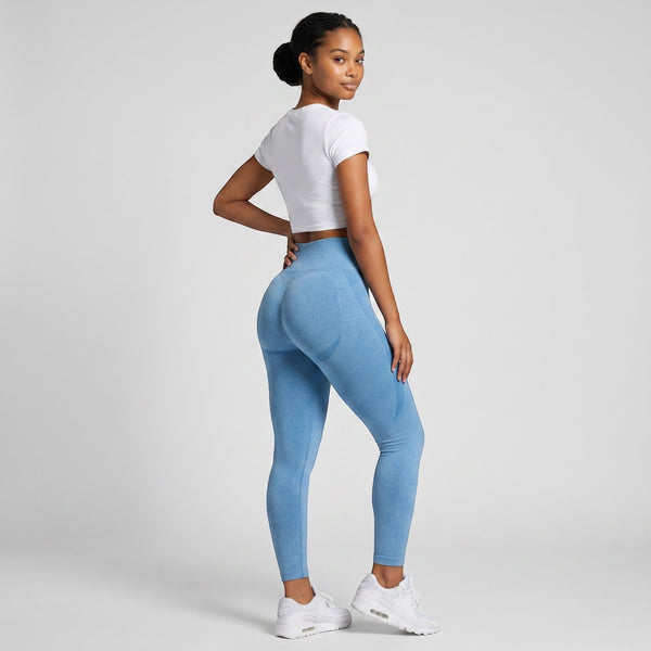 bys-store-3136505-215991 blue seamless high waist gym leggings with booty contouring design on a model