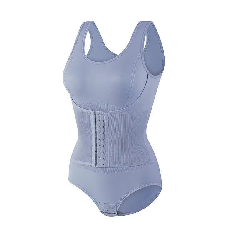 New Bodysuit Shapewear with Zipper Belt Women Tummy Control Fajas Body Shaper Waist Trainer Slimming Cincher Corset Tops